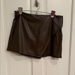 Altar'd State Dark faux leather Brown Mini Skort